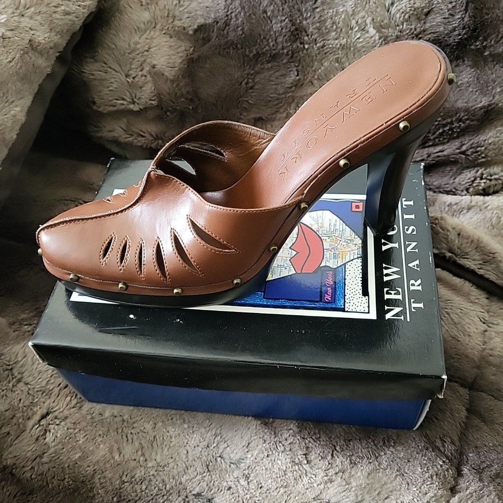 New York Transit Platform Studded Clogs Size 11